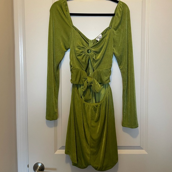 Princess Polly Pants - Princess Polly Olive Green Loriella Long Sleeve Romper